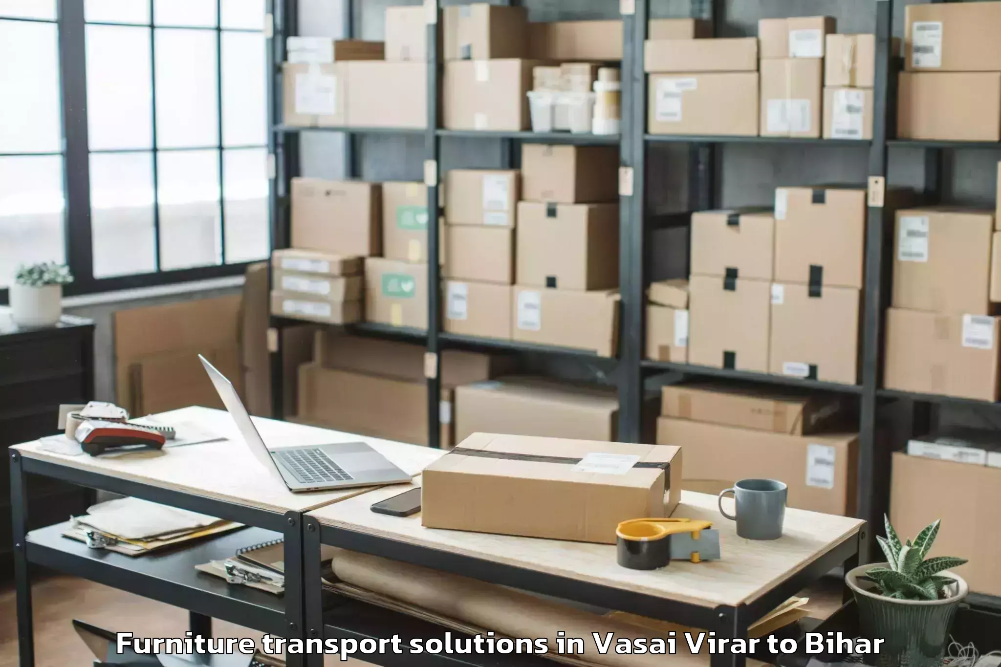 Quality Vasai Virar to Sugauli Furniture Transport Solutions